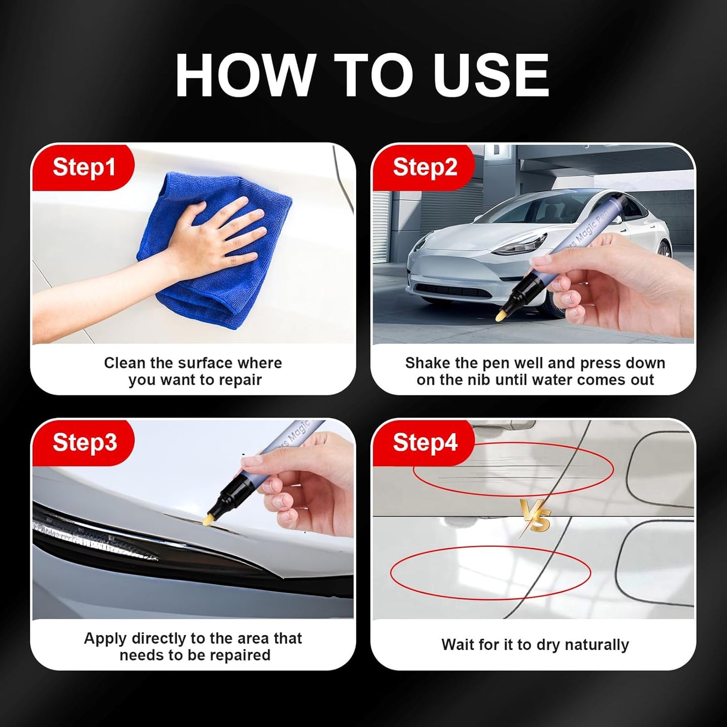🔥Final 3 Day: 60%OFF🖊️Magic Car Scratch Removal Pen, Car Paint Scratches Quick Repair for All Car Colors