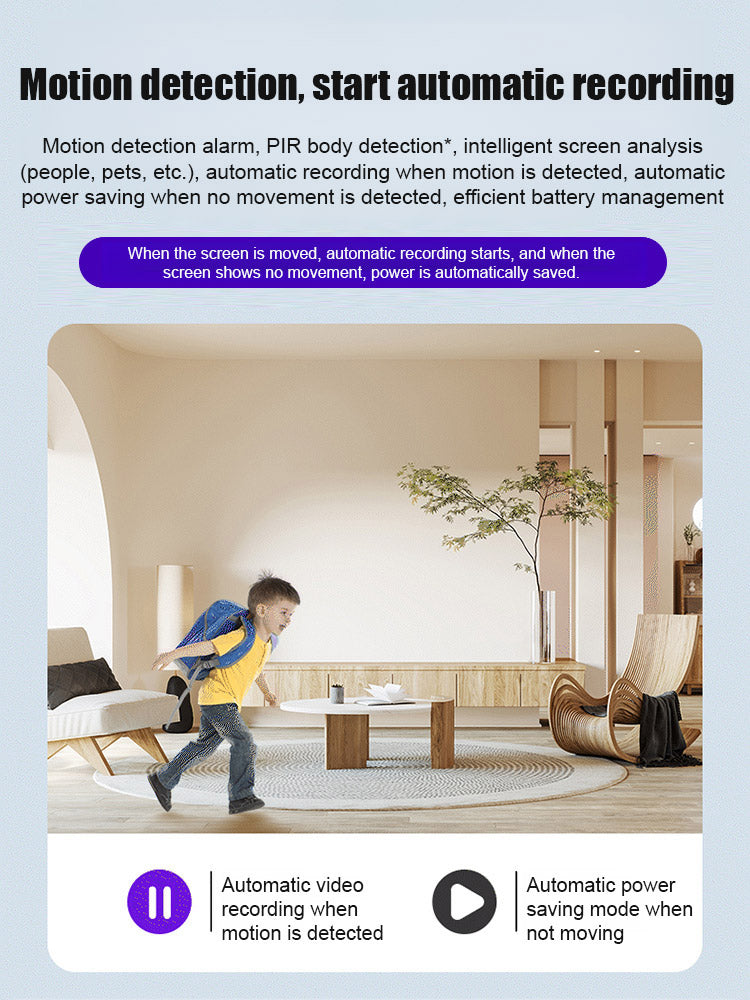 【Wireless Action Cam】Multi-functional Portable Security Monitor,Portable HD Security Camera with Night Vision